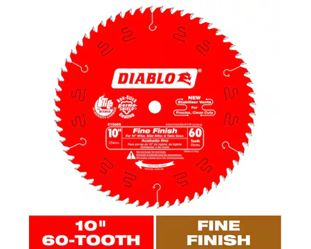 Diablo Fine Finish Saw Blade 10" x 60t 