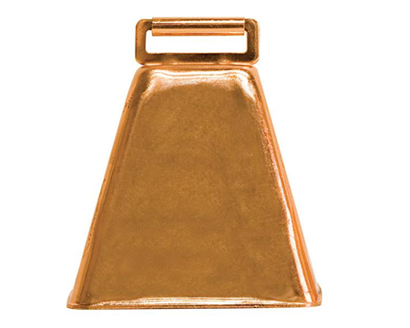Copper Plated Cow Bell 2" H