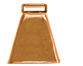 Copper Plated Cow Bell 2" H