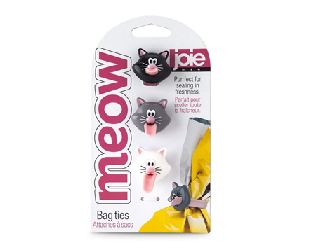 Meow Silicone Bag Ties 3 pk