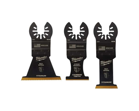 Milwaukee® Universal fit Open-Lok High Carbon steel Oscillating Blade Set 3 Pk