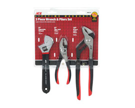 Ace® Nickel Chrome Steel Plier & Wrench Set 3 Pc