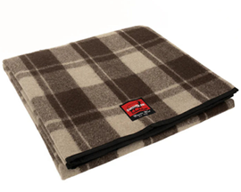 Classic Wool Picnic Blanket Plaid - Cabin Brown