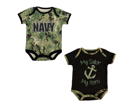 Trooper Navy 2pk Baby Bodysuit