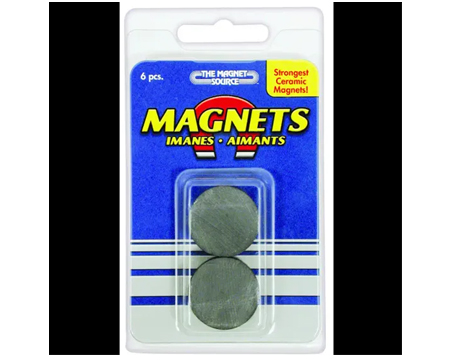 Ceramic Disc Magnet 1" 6 pk