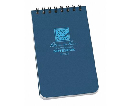 Top Spiral Notebook Blue 3 x 5"