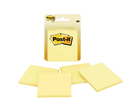 Post-it Note 3x3 Yellow 4pk