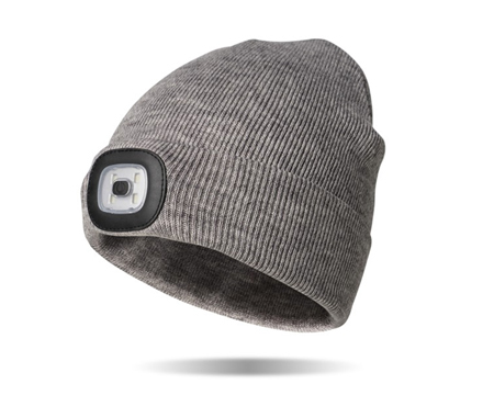 LED Beanie Rechargeable Gray