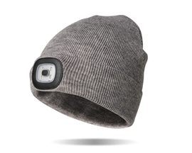 LED Beanie Rechargeable Gray