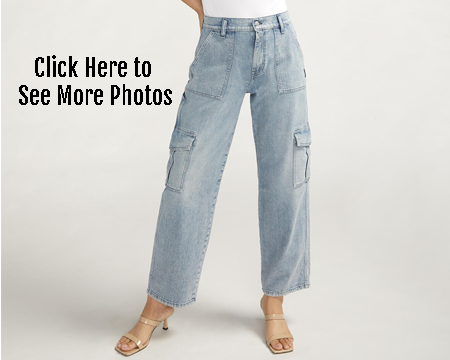Silver Women's Denim Utility Cargo Pants - Indigo