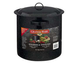 Granite Aluminum Pot 10 in. 15.5 Qt Black