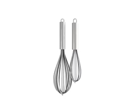 Whisk Set 2 pc Silicone & Stainless Steel 