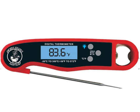 Meat Thermometer Blk/Red 1pk