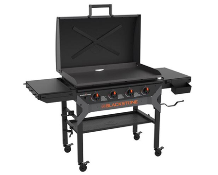 Blackstone Iron Forged 4 Burner Liquid Propane Outdoor Griddle with Hood Black