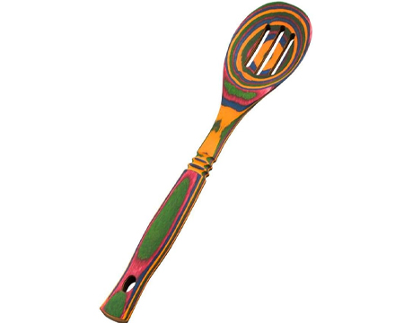 Slotted Spoon Rainbow Pakkawood