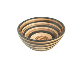 Pinch Bowl Natural Pakkawood