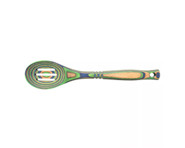 Slotted Spoon Peacock Pakkawood 12"