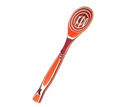 Slotted Spoon Red Pakkawood 12"