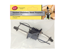 Vented SS Pourers with Cap 2 pack