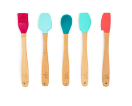 Core Home® 5 Pack Bamboo Handle Silicone Kitchen Utensils