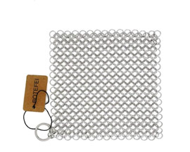 Cast Iron® Premium Stainless Steel Chainmail Scrubber Pan