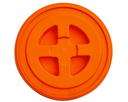 Tricorbraun® 5 gal. HDPE Plastic Round Pail Twister Lid - Orange