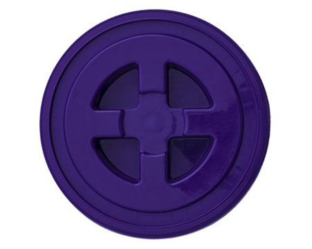 Tricorbraun® 5 gal. HDPE Plastic Round Pail Twister Lid - Purple