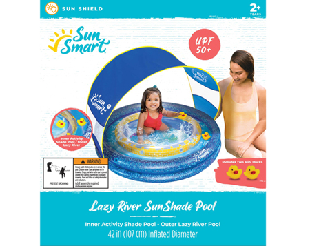 Sun Smart 10 gallon Inflatable Pool  Round Plastic 6" H X 43"