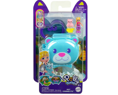 Polly Pocket Pet Connects Blue Bear Playset