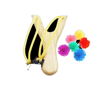 Wooden Slingshot & Silicone Balls