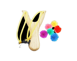 Wooden Slingshot & Silicone Balls