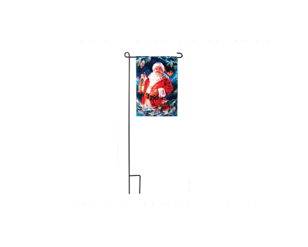 Santa Garden Flag with Stand