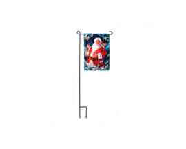 Santa Garden Flag with Stand