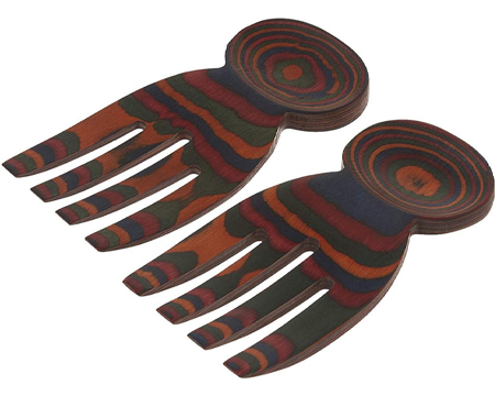 Rainbow Pakkawood Salad Hands