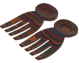 Rainbow Pakkawood Salad Hands