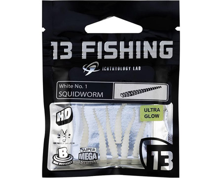 13 Fishing® Squidworm Panfish Plastic - White