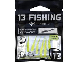 13 Fishing® Squidworm Panfish Plastic - Radioactive Pickle