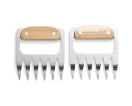 Outset® Stainless Steel Meat Shredding Bear Claws w/ Acacia Wood Handles