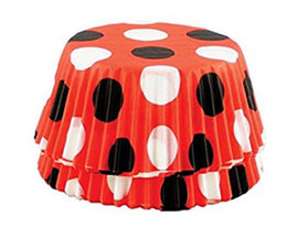 Fox Run® 50 PK Polka Dot Bake Cups - Red/Black/White