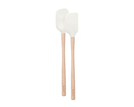Tovolo® Mini Wood Spatula & Spoonula - White