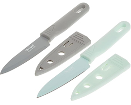 Tovolo® Elements Set of 2 Paring Knives - Green/Gray
