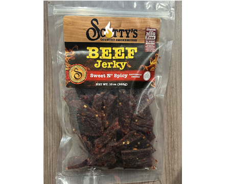 Scottys Sweet & Spicy Beef Jerky 10 oz
