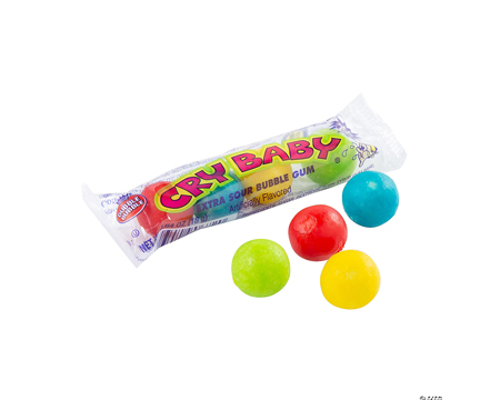 Cry Baby Extra Sour Bubble Gum - Assorted Tube
