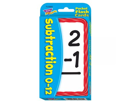 Subtraction 0-12 Flash Cards