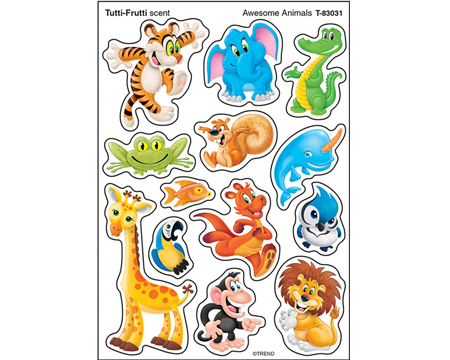 Awesome Animals Scratch 'n Sniff Tutti Frutti Stickers
