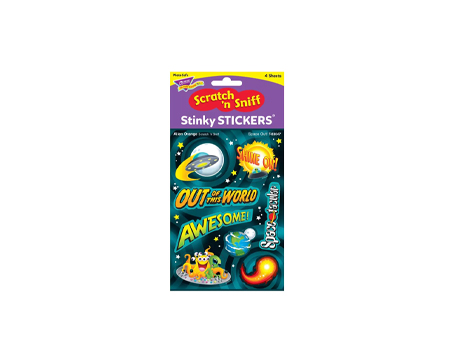 Space Out Alien Orange Stickers