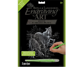 Engraving Art Project Silver Mare & Foal