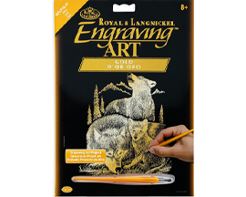 Engraving Art Project Kit - Gold Wolves