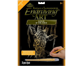 Engraving Art - Gold Giraffe