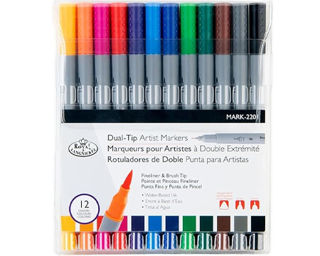 Dual Tip Art Marker Brushes 12 pc